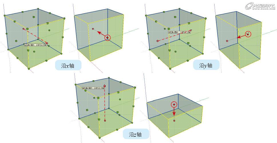 圖43 使用控制點(diǎn)進(jìn)行非等比縮放